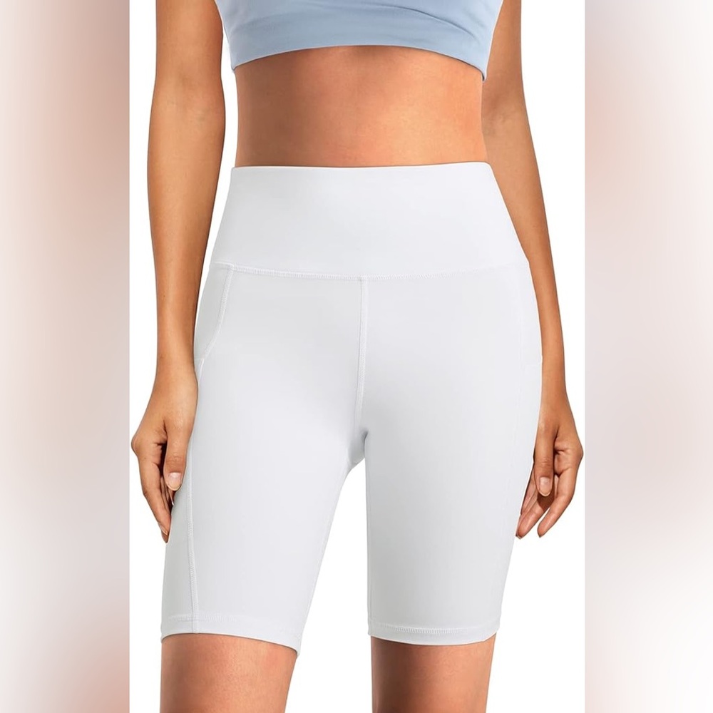 White Biker Shorts - Picture 1 of 7